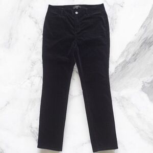 Talbots Heritage Petites Pants 10P Black Velvet Straight Leg Soft EUC